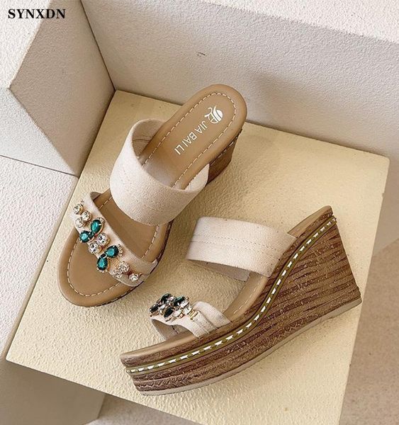 sandals synxdn bohemia rhinestone women's platform wedges heels 9cm peep toe summer sandalias ankle strap flock outdoor slides, Black
sandals synxdn bohemia rhinestone women's platform wedges heels 9cm peep toe summer sandalias ankle strap flock outdoor slides, Black
