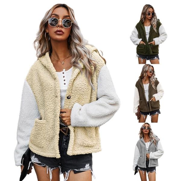 women's jackets women winter warm hoodies coat thick fluffy plush color block patchwork outwear button down cardigan jacket with pocket, Black;brown
women's jackets women winter warm hoodies coat thick fluffy plush color block patchwork outwear button down cardigan jacket with pocket, Black;brown