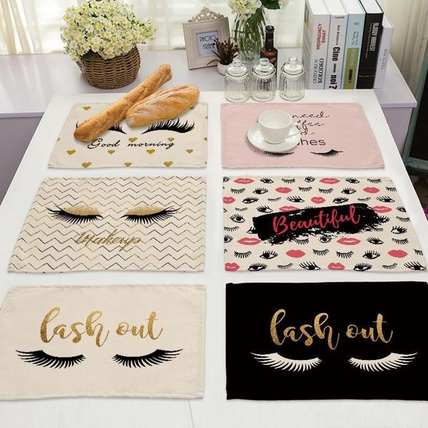 mats & pads eyelashes printed non-slip insulation placemat for table dinner cotton linen home decor 42*32cm dd272
mats & pads eyelashes printed non-slip insulation placemat for table dinner cotton linen home decor 42*32cm dd272