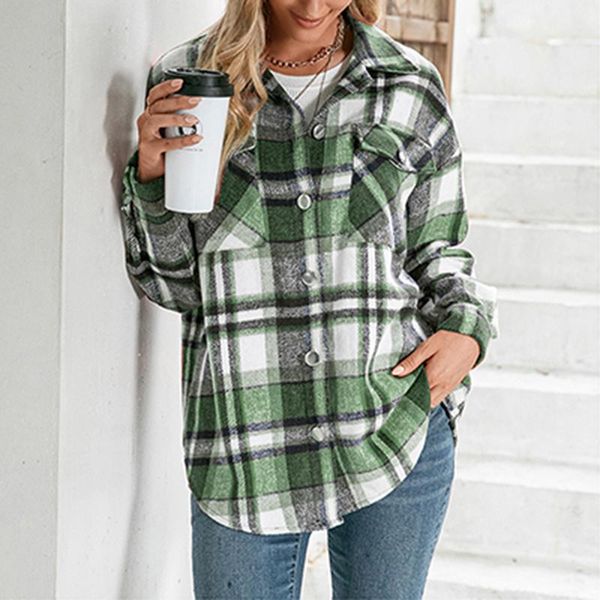 women's jackets women plaid printed pattern coat, long sleeve button-down collared jacket, green/ brick red/ orange, Black;brown
women's jackets women plaid printed pattern coat, long sleeve button-down collared jacket, green/ brick red/ orange, Black;brown