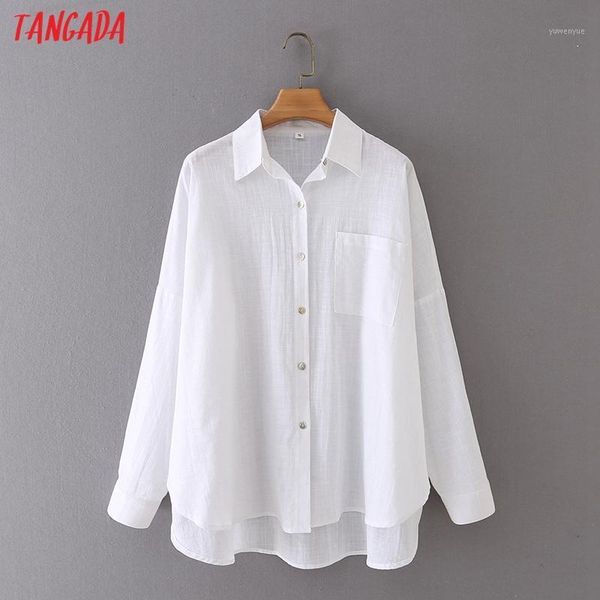 women's blouses & shirts tangada women vintage oversized white long shirt sleeve 2021 chic female casual loose 2m75 
women's blouses & shirts tangada women vintage oversized white long shirt sleeve 2021 chic female casual loose 2m75