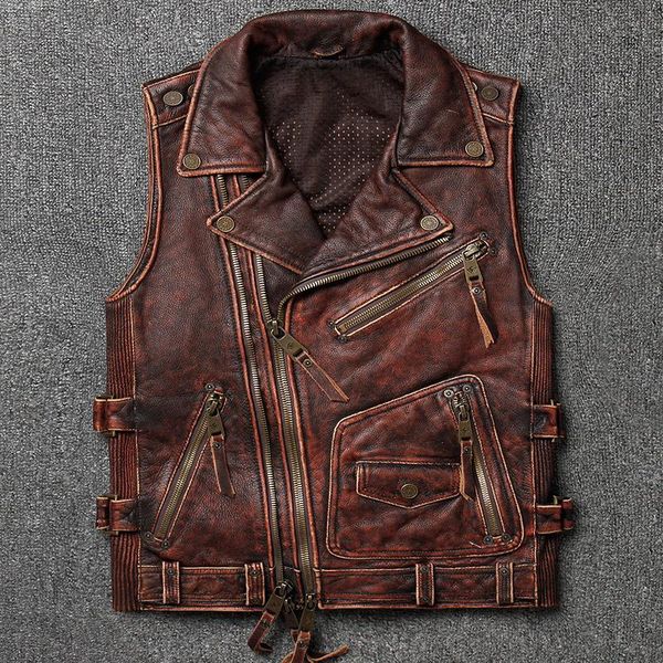 men's vests soft cowhide vest large size motorcycle biker sleeveless jacket for male thick genuine leather vintage, Black;white
men's vests soft cowhide vest large size motorcycle biker sleeveless jacket for male thick genuine leather vintage, Black;white