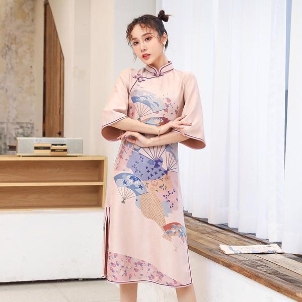 ethnic clothing retro chinese style women elegant cheongsam fan print blouse vintage qipao dress girl pink sweet party evening dresses vesti, Red
ethnic clothing retro chinese style women elegant cheongsam fan print blouse vintage qipao dress girl pink sweet party evening dresses vesti, Red