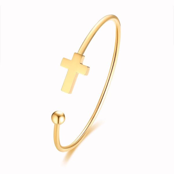 cuff women's girls goldtone open bracelet with cross bangle stainless steel brackelts brazalet stylish jewelry accessories, White
cuff women's girls goldtone open bracelet with cross bangle stainless steel brackelts brazalet stylish jewelry accessories, White