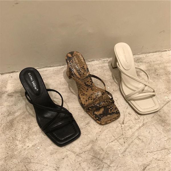 sandals women snake print strappy mule heels slippers high flip flops square toe slides party shoes woman, Black
sandals women snake print strappy mule heels slippers high flip flops square toe slides party shoes woman, Black