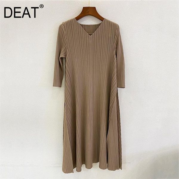 casual dresses deat women pleated dress classic elegant solid simple wild v-neck seven sleeve pullover 2021 summer fashion 15hx261, Black;gray
casual dresses deat women pleated dress classic elegant solid simple wild v-neck seven sleeve pullover 2021 summer fashion 15hx261, Black;gray
