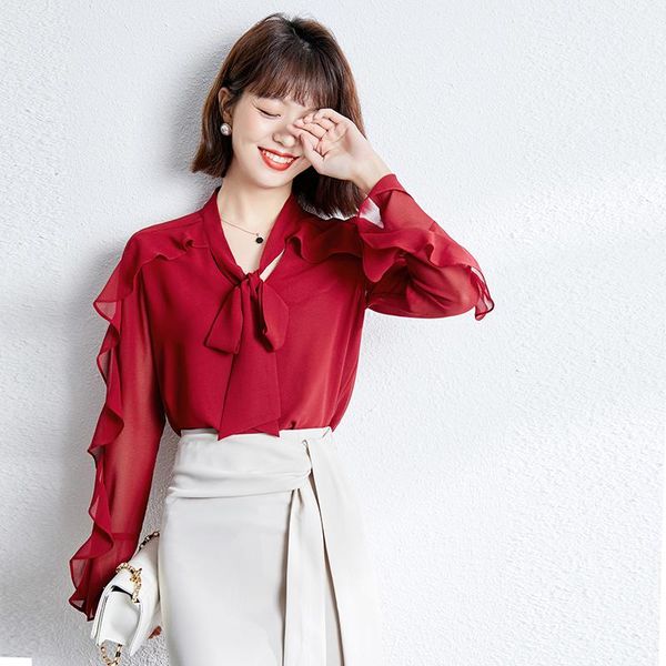 women's blouses & shirts women bluasa casual solid comfortable shirt long sleeve bow blusas v-neck chiffon korean fashion houthion, White
women's blouses & shirts women bluasa casual solid comfortable shirt long sleeve bow blusas v-neck chiffon korean fashion houthion, White