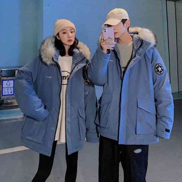 2021 new down jacket men's winter middle and long style thickened big wool collar couple fashion brand work coat, Black
2021 new down jacket men's winter middle and long style thickened big wool collar couple fashion brand work coat, Black