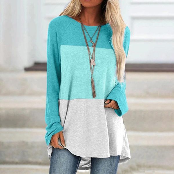 feitong stripes color block tunic blouse women plus size long sleeve o neck tees casual loose women blouses v neck, White
feitong stripes color block tunic blouse women plus size long sleeve o neck tees casual loose women blouses v neck, White