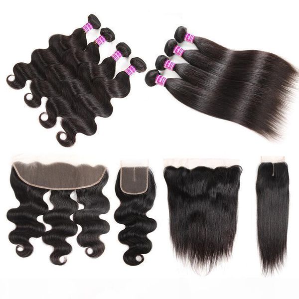 brazilian virgin hair wefts straight weave bundles with frontal accessories remy hair bundles with closure body wave hair extensions, Black
brazilian virgin hair wefts straight weave bundles with frontal accessories remy hair bundles with closure body wave hair extensions, Black