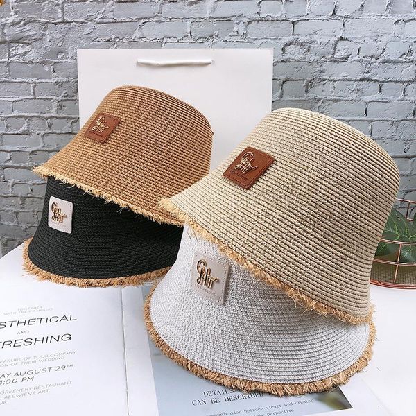 wide brim hats leather label letter straw woven bucket hat tide brand casual sun cap retro fashion men's and women's caps, Blue;gray
wide brim hats leather label letter straw woven bucket hat tide brand casual sun cap retro fashion men's and women's caps, Blue;gray