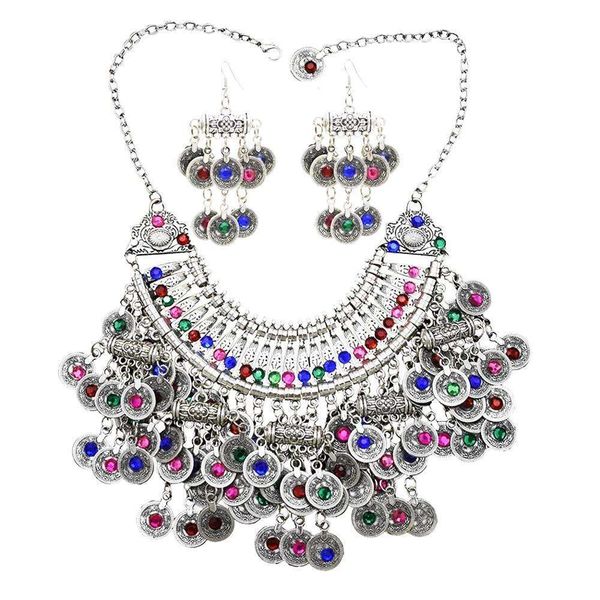 vsilver color coin tassel bib statement & earring sets jafghan for women turkish gypsy rhinestone necklace party jewelrykf, Golden;white
vsilver color coin tassel bib statement & earring sets jafghan for women turkish gypsy rhinestone necklace party jewelrykf, Golden;white