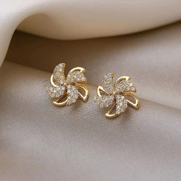stud 1pair exquisite crystal rotating windmill earrings creative ear studs for women fashion jewelry comfy girls and womens, Golden;silver
stud 1pair exquisite crystal rotating windmill earrings creative ear studs for women fashion jewelry comfy girls and womens, Golden;silver