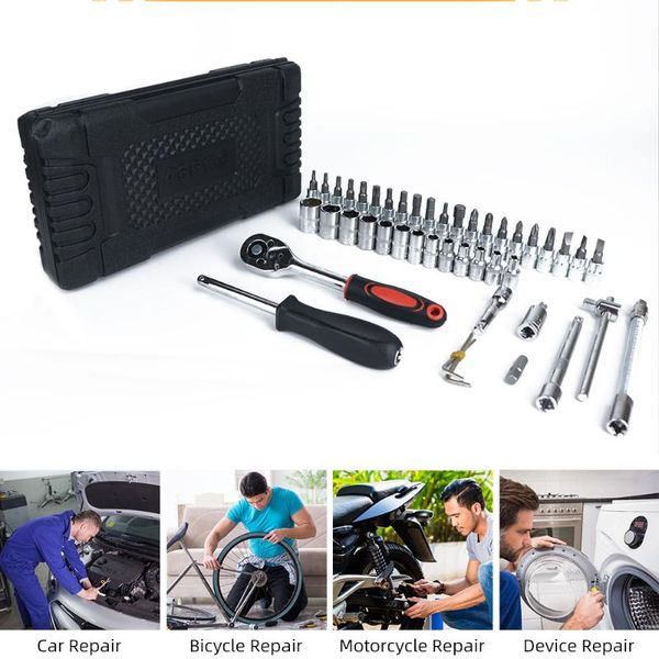 professional hand tool sets car repair 46pcs tools set home mechanical box socket wrench ratchet screwdriver kit bicycle
professional hand tool sets car repair 46pcs tools set home mechanical box socket wrench ratchet screwdriver kit bicycle