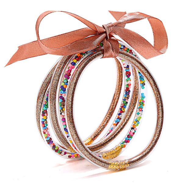 glitter jelly bangles multicolor silicone bracelets set ribbon bowknot powder decor fashion friendship circle wristlets 5pcs q0719, Black
glitter jelly bangles multicolor silicone bracelets set ribbon bowknot powder decor fashion friendship circle wristlets 5pcs q0719, Black