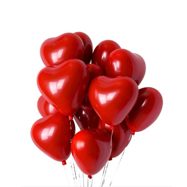 party decoration 10 inch maheart shaped pomegranate red latex balloon wedding lover proposal double layer air
