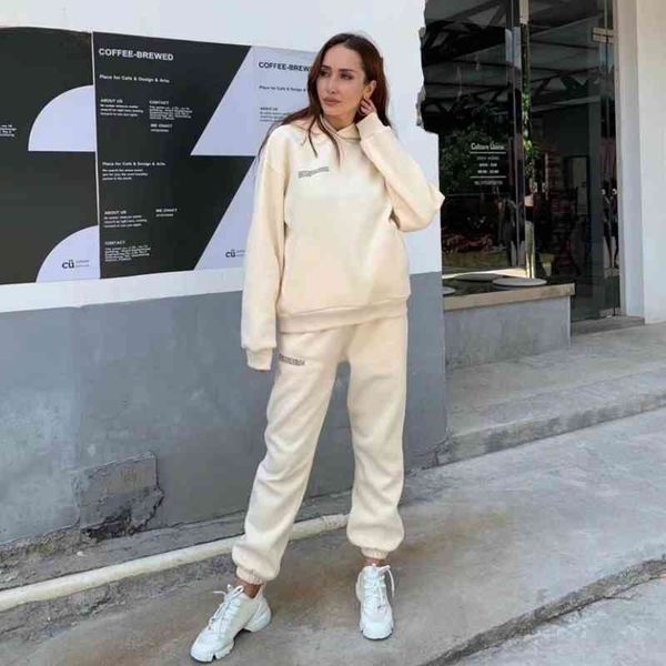 woman warm clothes fashion brand solid two pieces sets hoodies long track pant letter women sweatshirts, Black
woman warm clothes fashion brand solid two pieces sets hoodies long track pant letter women sweatshirts, Black