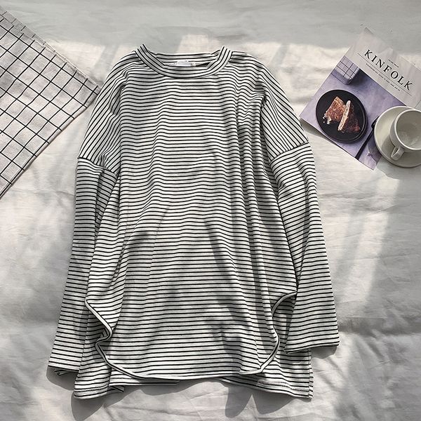 new spring 2021 o-neck split hem striped shirts long sleeve cotton t shirt women clothes slim fashion gfb7, White
new spring 2021 o-neck split hem striped shirts long sleeve cotton t shirt women clothes slim fashion gfb7, White