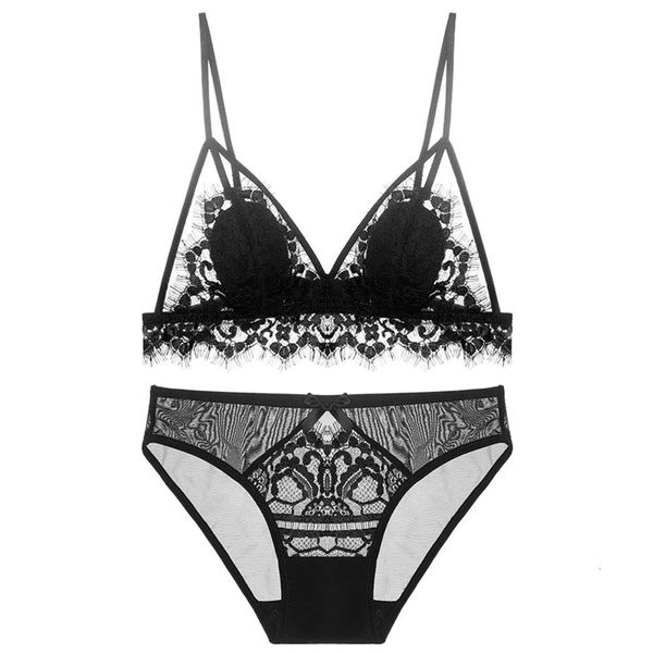 french underwear eyelashes lace no steel bar women's thin triangle cup bra set t8893, Red;black
french underwear eyelashes lace no steel bar women's thin triangle cup bra set t8893, Red;black
