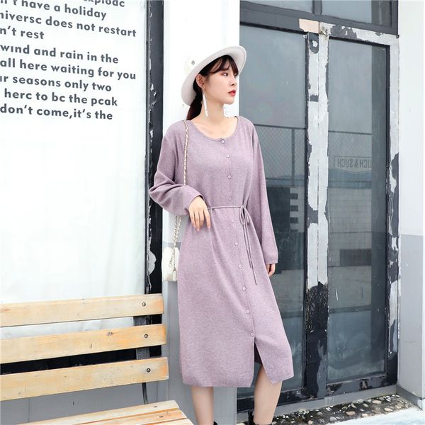 french knitting dress women o neck long sleeve button solid dresses autumn korean style casual loose streetwear dress, White;black
french knitting dress women o neck long sleeve button solid dresses autumn korean style casual loose streetwear dress, White;black