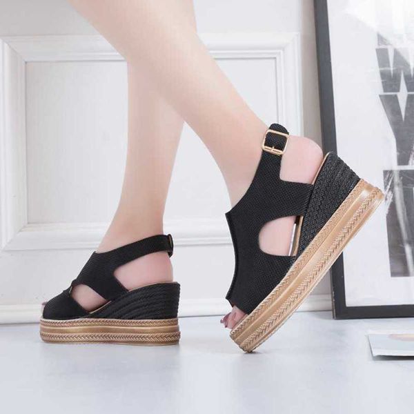 2021 sandals women's casual shoes summer new large roman style slope heel thick sole high heels 6bbe gqsc, Black
2021 sandals women's casual shoes summer new large roman style slope heel thick sole high heels 6bbe gqsc, Black