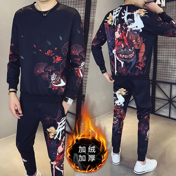 2021 wuinter men tracksuits 2 piece set sweatshirt+pants velvet casual hip hop streetweer pullover sportwear men's sports suit, Gray
2021 wuinter men tracksuits 2 piece set sweatshirt+pants velvet casual hip hop streetweer pullover sportwear men's sports suit, Gray