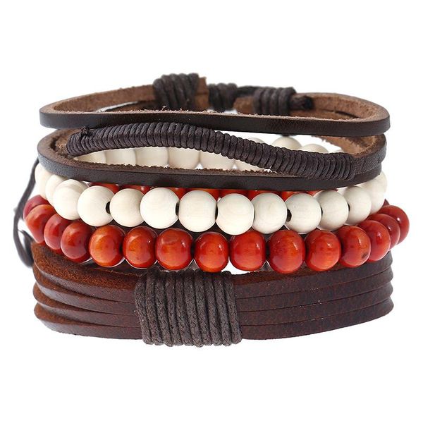 bangle jessingshow 4 pcs/set bracelet gypsy hippie punk wood beads wrap leather cord layers stackable bracelets set for man, Black
bangle jessingshow 4 pcs/set bracelet gypsy hippie punk wood beads wrap leather cord layers stackable bracelets set for man, Black