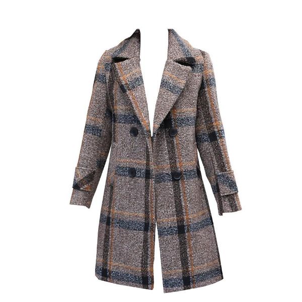 women's wool & blends woolen coat women european fashion for 2021 middle age clothing autumn/witer checkered jacket 1364, Black
women's wool & blends woolen coat women european fashion for 2021 middle age clothing autumn/witer checkered jacket 1364, Black