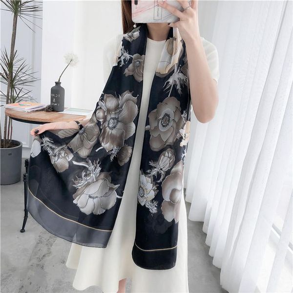 j1131 women spring scarf soft silk scarf long flower printed scarves female new summer beach wrap shawl scarves, Silver
j1131 women spring scarf soft silk scarf long flower printed scarves female new summer beach wrap shawl scarves, Silver