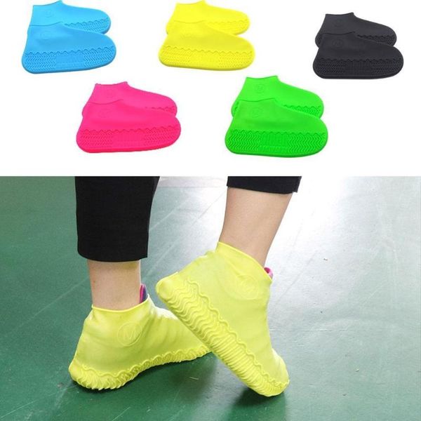 shoe parts & accessories reusable latex waterproof rain shoes covers slip-resistant rubber boot overshoes s/m/l, White;pink