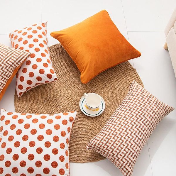 cushion/decorative pillow chenille jacquard simple cushion cover 45x45cm orange polka dot houndstooth case for living room sofa home decorat
cushion/decorative pillow chenille jacquard simple cushion cover 45x45cm orange polka dot houndstooth case for living room sofa home decorat