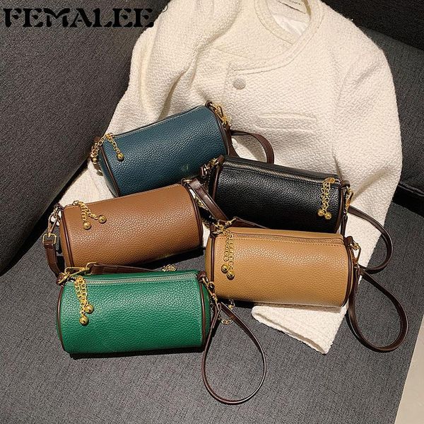 shoulder bags soft pu leather barrel-shaped purses female simple solid color for women korean chain messenger
shoulder bags soft pu leather barrel-shaped purses female simple solid color for women korean chain messenger