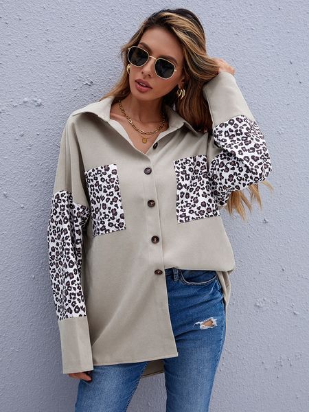 womens lapel long sleeve button down blouses with front pocket loose leopard printed fall spring fashion casual shirts office women clothin, White
womens lapel long sleeve button down blouses with front pocket loose leopard printed fall spring fashion casual shirts office women clothin, White