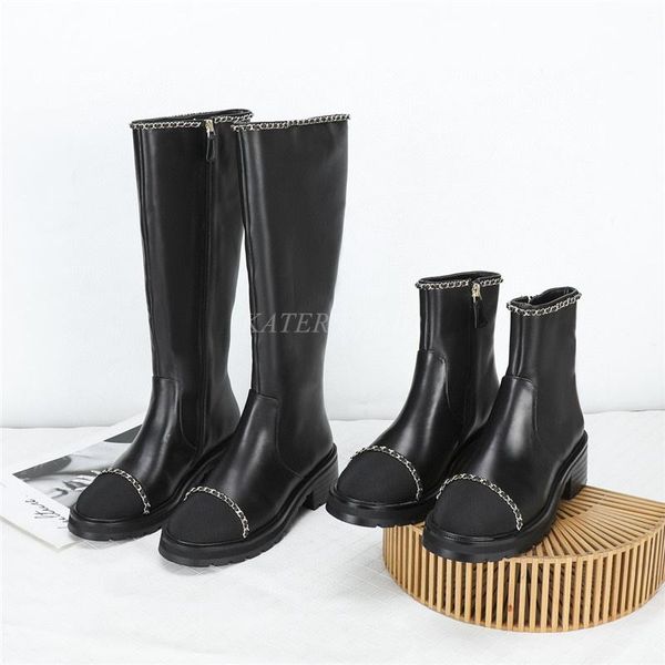 boots real leather brand designer women long winter elegant chain decor round toe square heel ladies black shoes botas
boots real leather brand designer women long winter elegant chain decor round toe square heel ladies black shoes botas