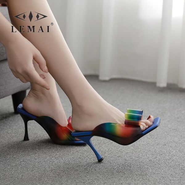 slippers women bow knot square toe sandals thin heel discolored sandalias para mujeres, Black
slippers women bow knot square toe sandals thin heel discolored sandalias para mujeres, Black