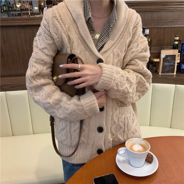 2021 ol elegant solid twist knitted sweater coat new autumn winter fashion thick warm loose cardigan women sweaters zkpq, White;black
2021 ol elegant solid twist knitted sweater coat new autumn winter fashion thick warm loose cardigan women sweaters zkpq, White;black