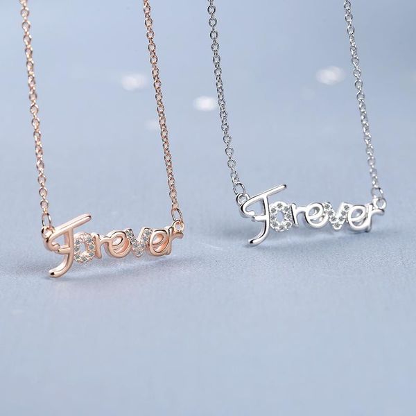 pendant necklaces rose gold lady forever charm cubic zirconia necklace for women's girlfriend the gift valentine's day, Silver
pendant necklaces rose gold lady forever charm cubic zirconia necklace for women's girlfriend the gift valentine's day, Silver