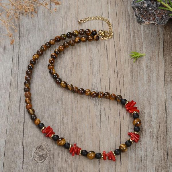 chains fashion retro ethnic beaded necklace red coral tribal jewelry surfer gift for him, Silver
chains fashion retro ethnic beaded necklace red coral tribal jewelry surfer gift for him, Silver