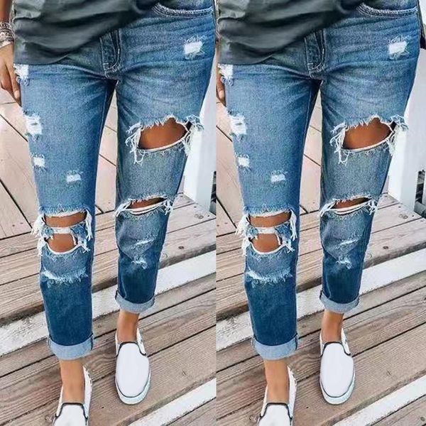 new spring 2021 personality women solid high waist jeans streetwear all-match loose fashion femme trousers hole denim pants, Blue
new spring 2021 personality women solid high waist jeans streetwear all-match loose fashion femme trousers hole denim pants, Blue