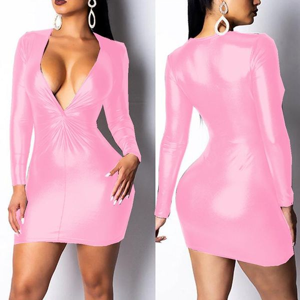 casual dresses 17 colors women deep v-neck long sleeve bodycon mini dress shiny metallic party club, Black;gray
casual dresses 17 colors women deep v-neck long sleeve bodycon mini dress shiny metallic party club, Black;gray