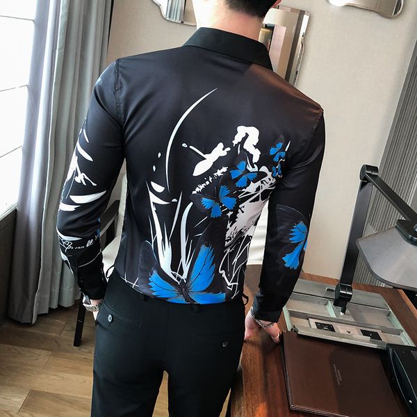 Black/white Floral New Men's 2021 British Style Nightclub Thin Manga Long Casual Digital Fingerprint Shirt 26CP, Black;brown
Black/white Floral New Men's 2021 British Style Nightclub Thin Manga Long Casual Digital Fingerprint Shirt 26CP, Black;brown