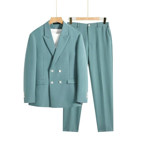 men's suits & blazers men slim fit business casual 2pcs sets jacket pant vintage fashion dress wedding man korean streetwea suit coat, White;black
men's suits & blazers men slim fit business casual 2pcs sets jacket pant vintage fashion dress wedding man korean streetwea suit coat, White;black