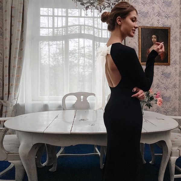 fashion backless splice mesh bandage slim dress women long sleeve solid bodycon dress female vintage party dress, Black;gray
fashion backless splice mesh bandage slim dress women long sleeve solid bodycon dress female vintage party dress, Black;gray