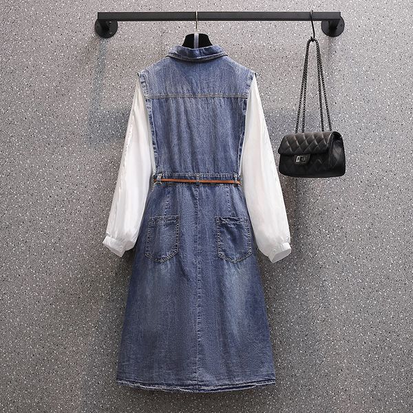 Great Plus Size L-4xl Women Demin Dress 2021new Unique Breasted Lapel She Chiffon Long Sleeve at Knee Height Dressed As Cowboy Cloth Imaz, Black;gray
Great Plus Size L-4xl Women Demin Dress 2021new Unique Breasted Lapel She Chiffon Long Sleeve at Knee Height Dressed As Cowboy Cloth Imaz, Black;gray