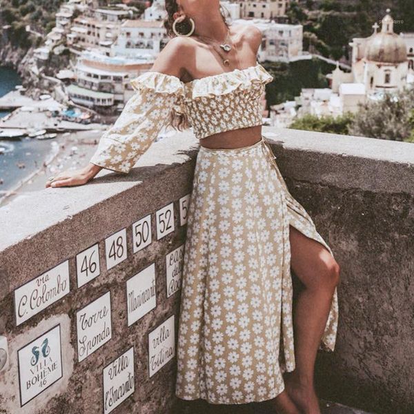 women floral print beach dress off shoulder two piece suit elegant ruffle summer dresses ladies party clothing 2021 women's swimwear, White;black
women floral print beach dress off shoulder two piece suit elegant ruffle summer dresses ladies party clothing 2021 women's swimwear, White;black