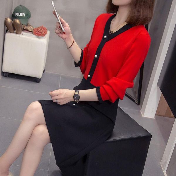 casual dresses v-neck autumn dress female 2021 plus size women's clothing fashion slim sweater winter long patchwork knit shirt robes y, Black;gray
casual dresses v-neck autumn dress female 2021 plus size women's clothing fashion slim sweater winter long patchwork knit shirt robes y, Black;gray