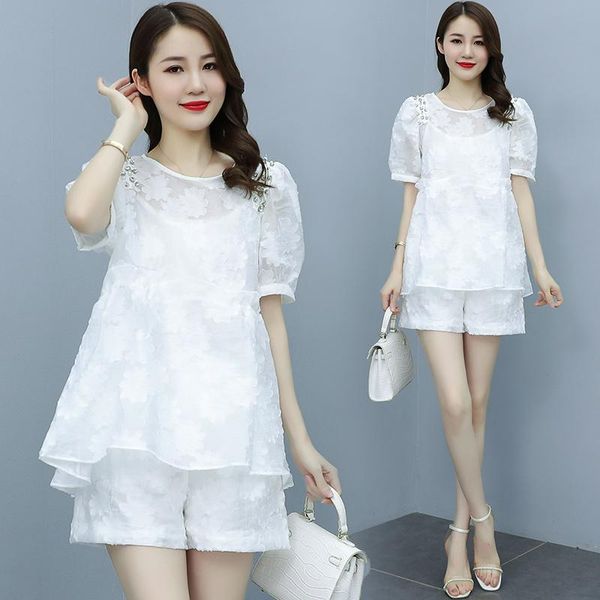 women's tracksuits loose lace short sleeve round neck, tights, high waist, wide legs, shorts, fashion, casual suit, 2-piece set, Gray
women's tracksuits loose lace short sleeve round neck, tights, high waist, wide legs, shorts, fashion, casual suit, 2-piece set, Gray