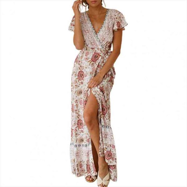 summer long dress v-neck slit high waist lace-up lotus leaf sleeve chiffon print dress ruffle casual beach dresses, Black;gray
summer long dress v-neck slit high waist lace-up lotus leaf sleeve chiffon print dress ruffle casual beach dresses, Black;gray