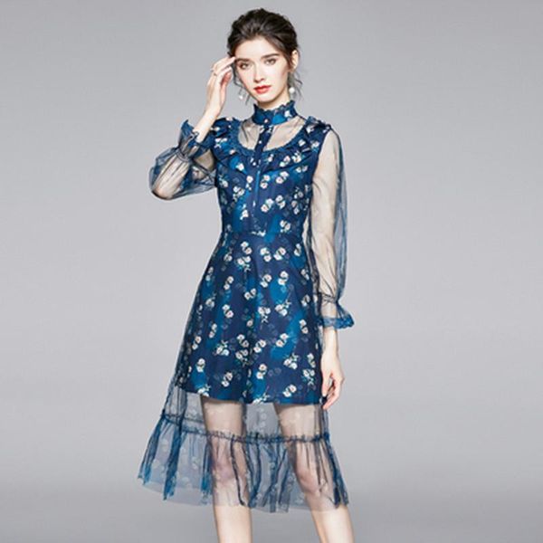 casual dresses women elegant high-end mesh dress lady cocktail party robe femme vintage floral designer blue vestidos, Black;gray
casual dresses women elegant high-end mesh dress lady cocktail party robe femme vintage floral designer blue vestidos, Black;gray