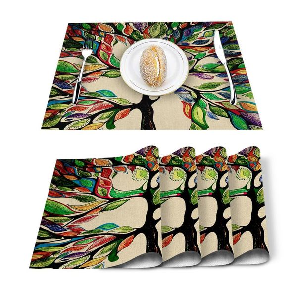 mats & pads 4/6pcs set table leaves abstract tree of life printed napkin kitchen accessories home party decorative placemats
mats & pads 4/6pcs set table leaves abstract tree of life printed napkin kitchen accessories home party decorative placemats